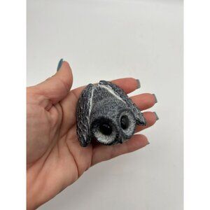 Wolf Original Small Soapstone Owl Figurine Chip Under Wing